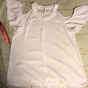 White Cold Shoulder Blouse